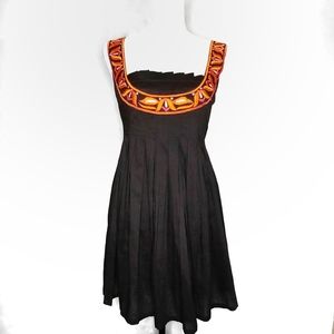 Anthropologie, Viola Brown A line Cotton Dress